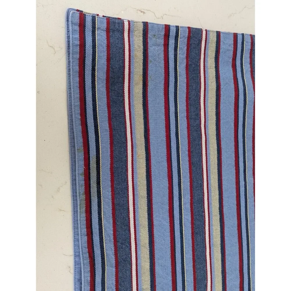 8 Placemats Double sided Coastal Nautical Americana Multi tonal Striped